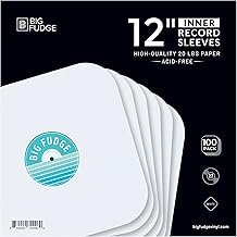 BIG FUDGE - Fundas interiores para discos de vinilo (30 cm x 100 piezas) - Protección de vinilo de papel grueso y sin ácido - Bolsa interior antiestática - Disco 33/45 torres -  (Disco de Vinil)